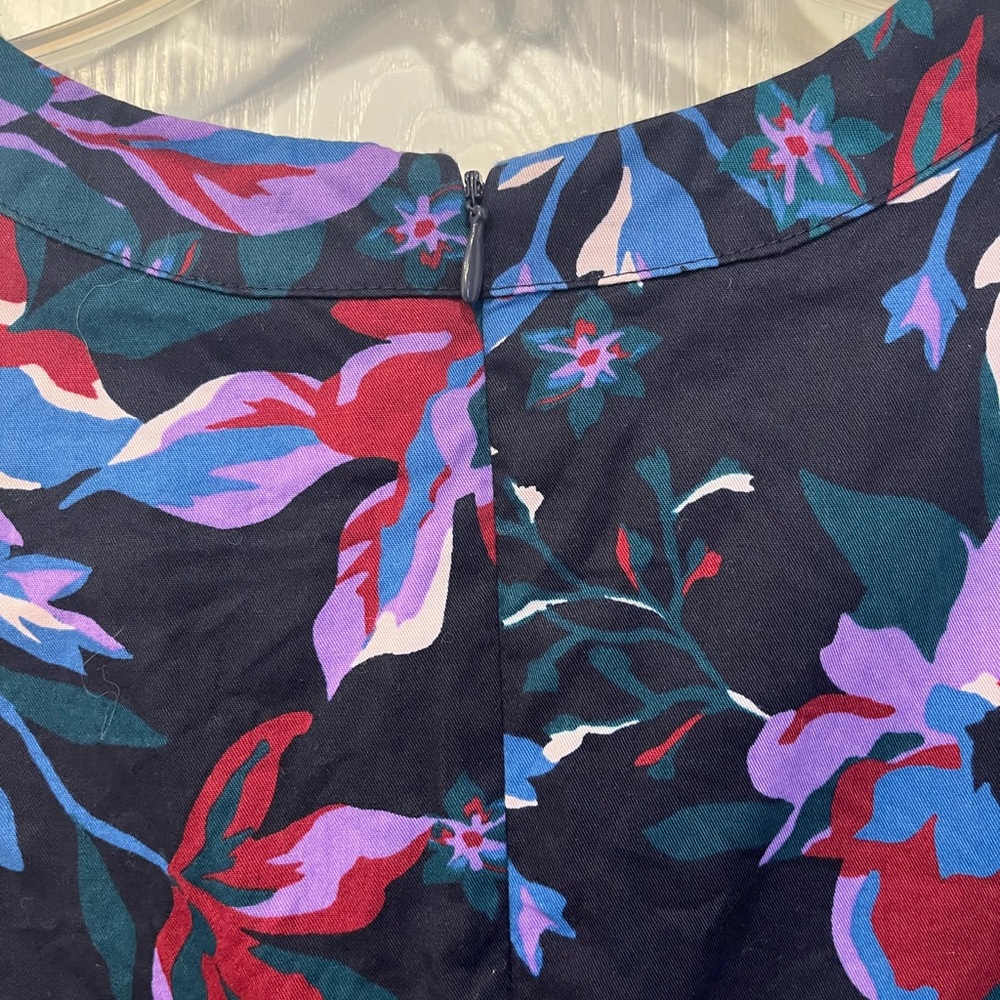 Free Assembly Dark Floral Maxi Midi Dress Cotton Pockets Size XL 16-18 - Picture 9 of 10